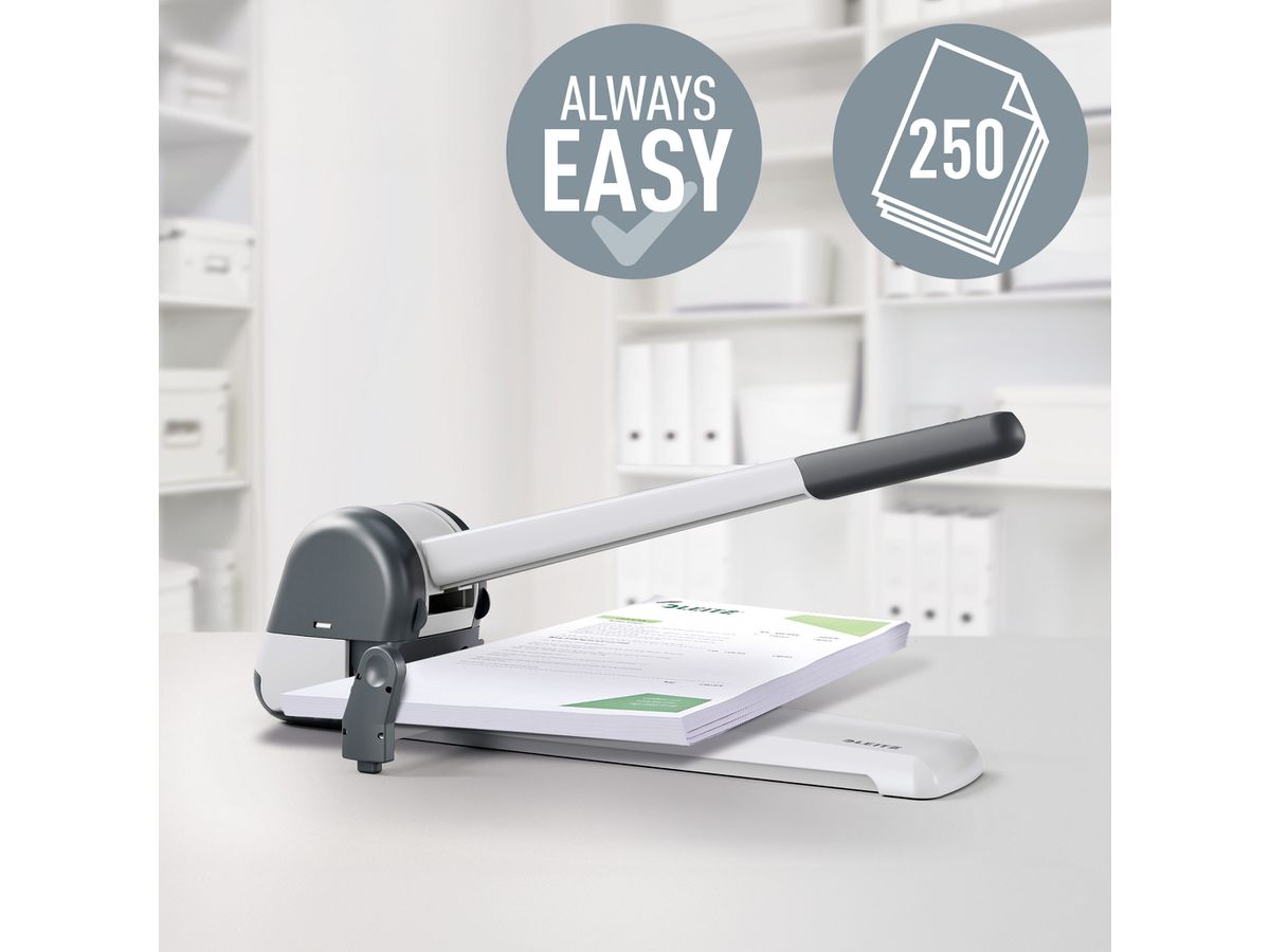 LEITZ Perforateur Super 25mm 51820084 gris clair 250 feuilles (4002432364053)