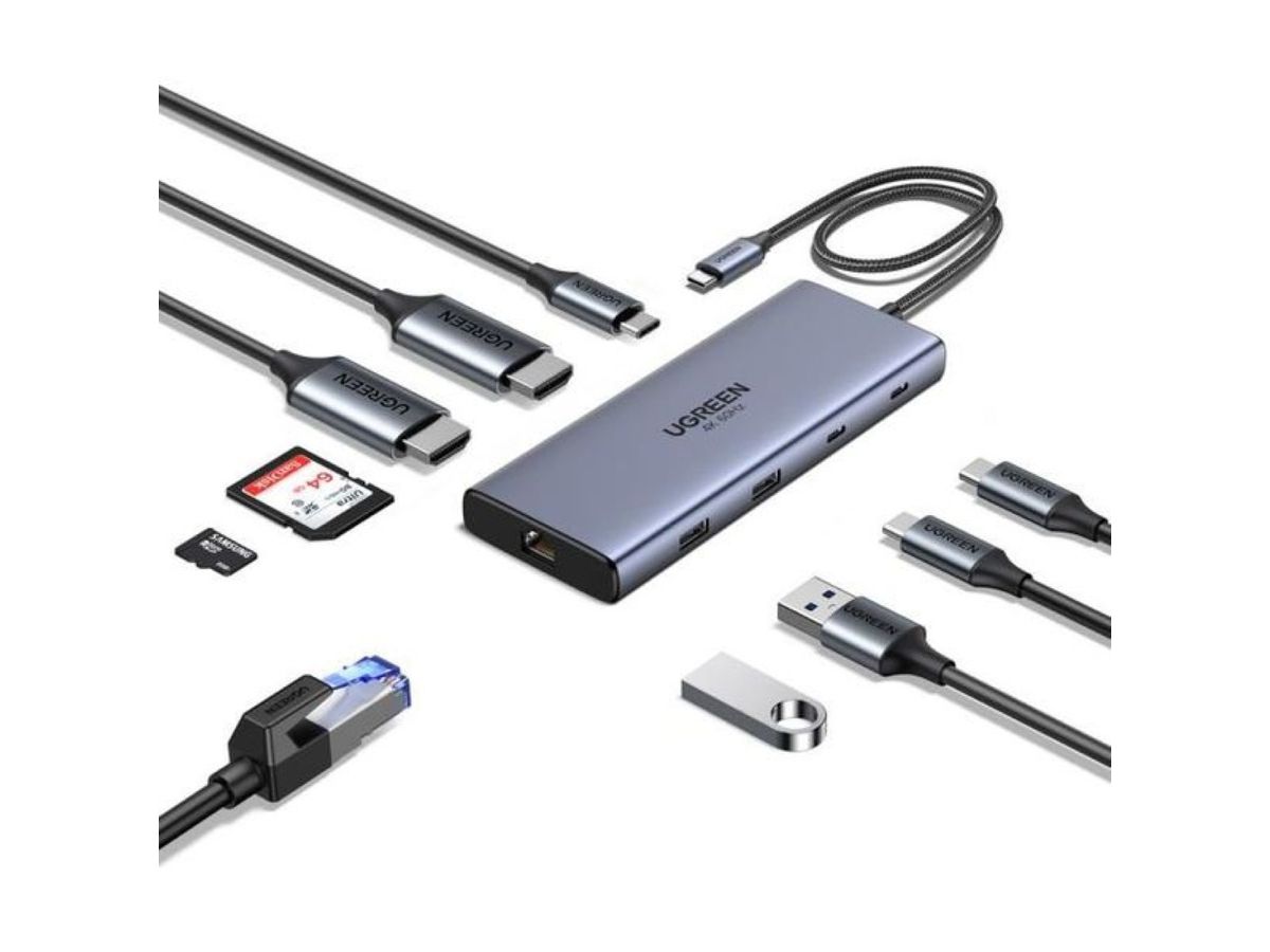 UGREEN 10-in-1 USB-C Hub 45380 10Gbps 4k60Hz, 100W, Gray (6941876243808)