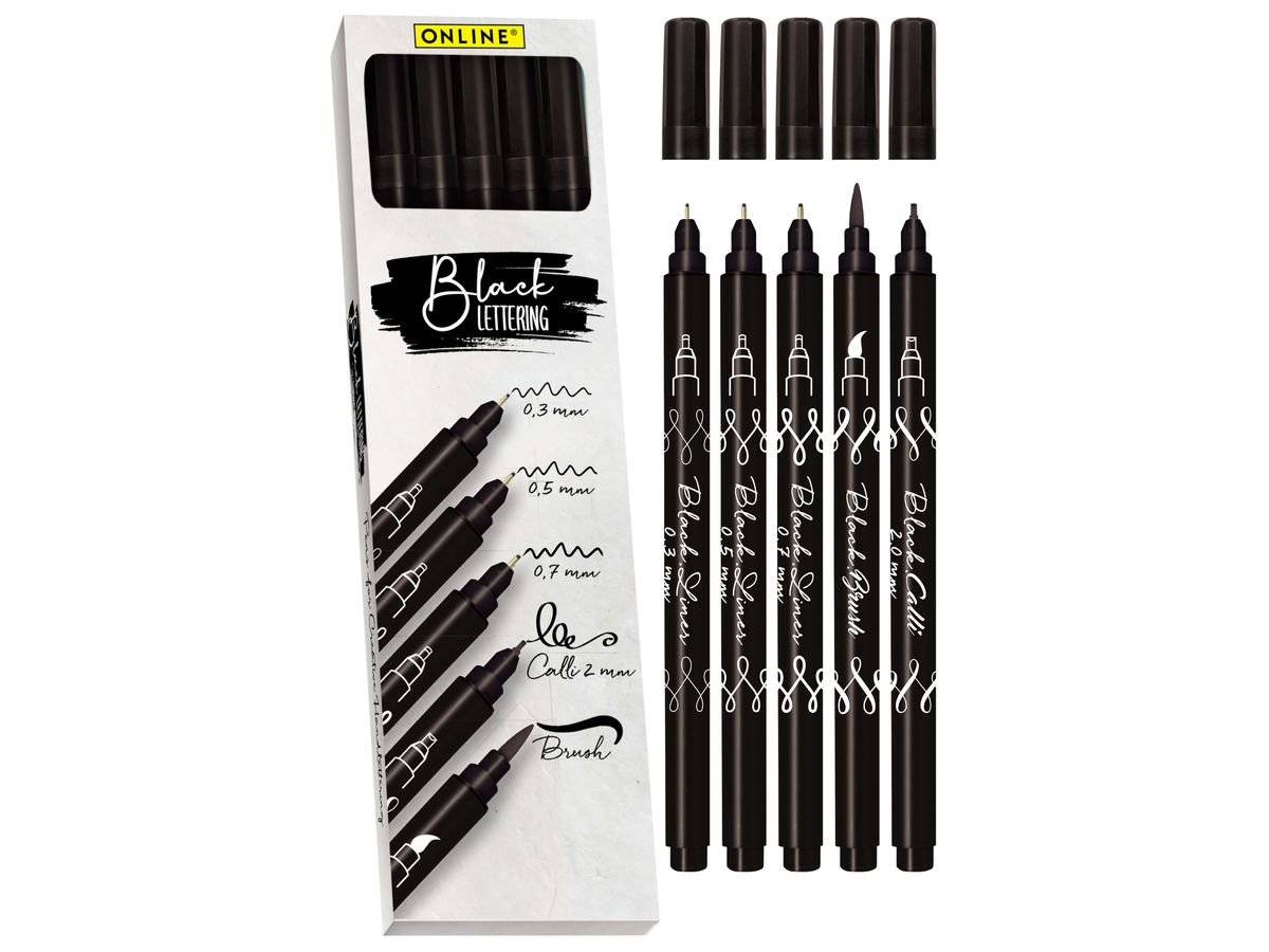 ONLINE Black Lettering Set 19114 5 pezzi (4014421191144)