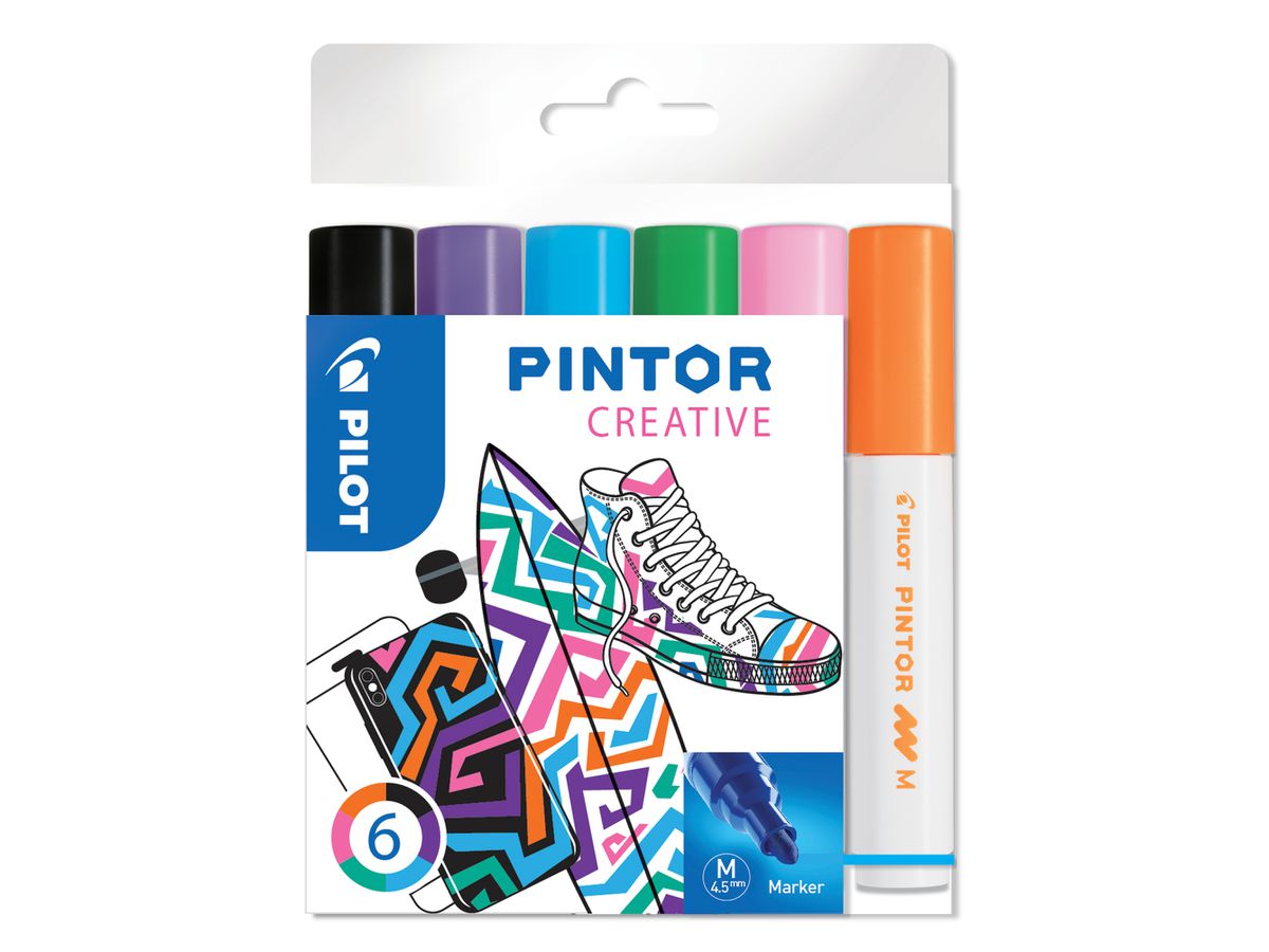 PILOT Marker Set Pintor M S6/0517436 6 couleurs creative (3131910517436)