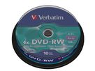 VERBATIM DVD-RW Spindle 4.7GB 43552 1-4x 10 Pcs (0023942435525)