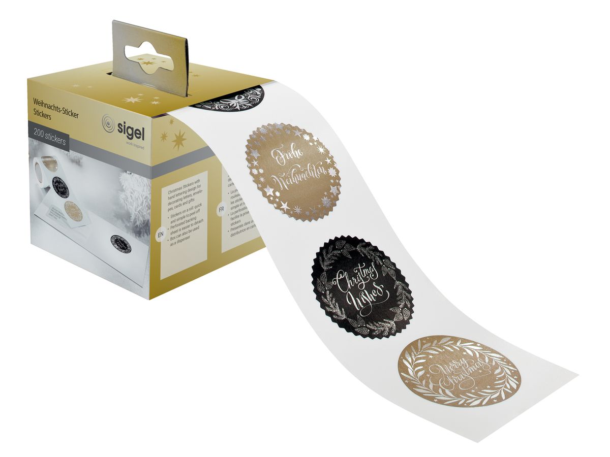 SIGEL Sticker Noël 4.5x5cm CS120 rouleau 200 pcs. (4004360815287)