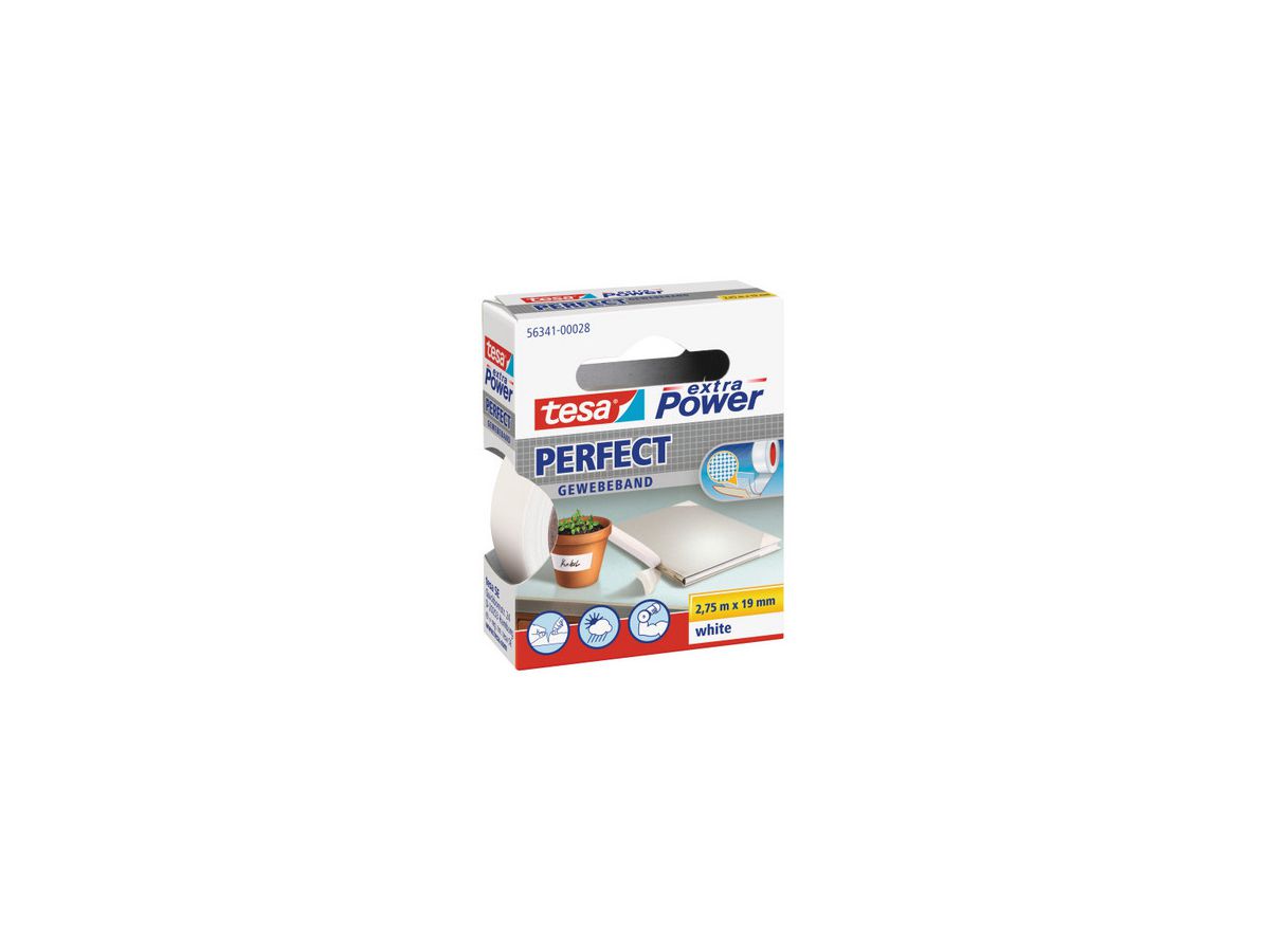 TESA Extra Power Perfect 2.75mx38mm 563430003 Nastro tessilo. bianco (4042448044174)