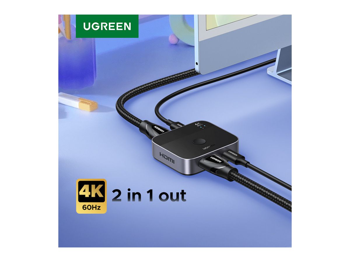 UGREEN Switch 2-in-1 Out 55452 1x USB-C+2xHDMI BB (6941876254521)