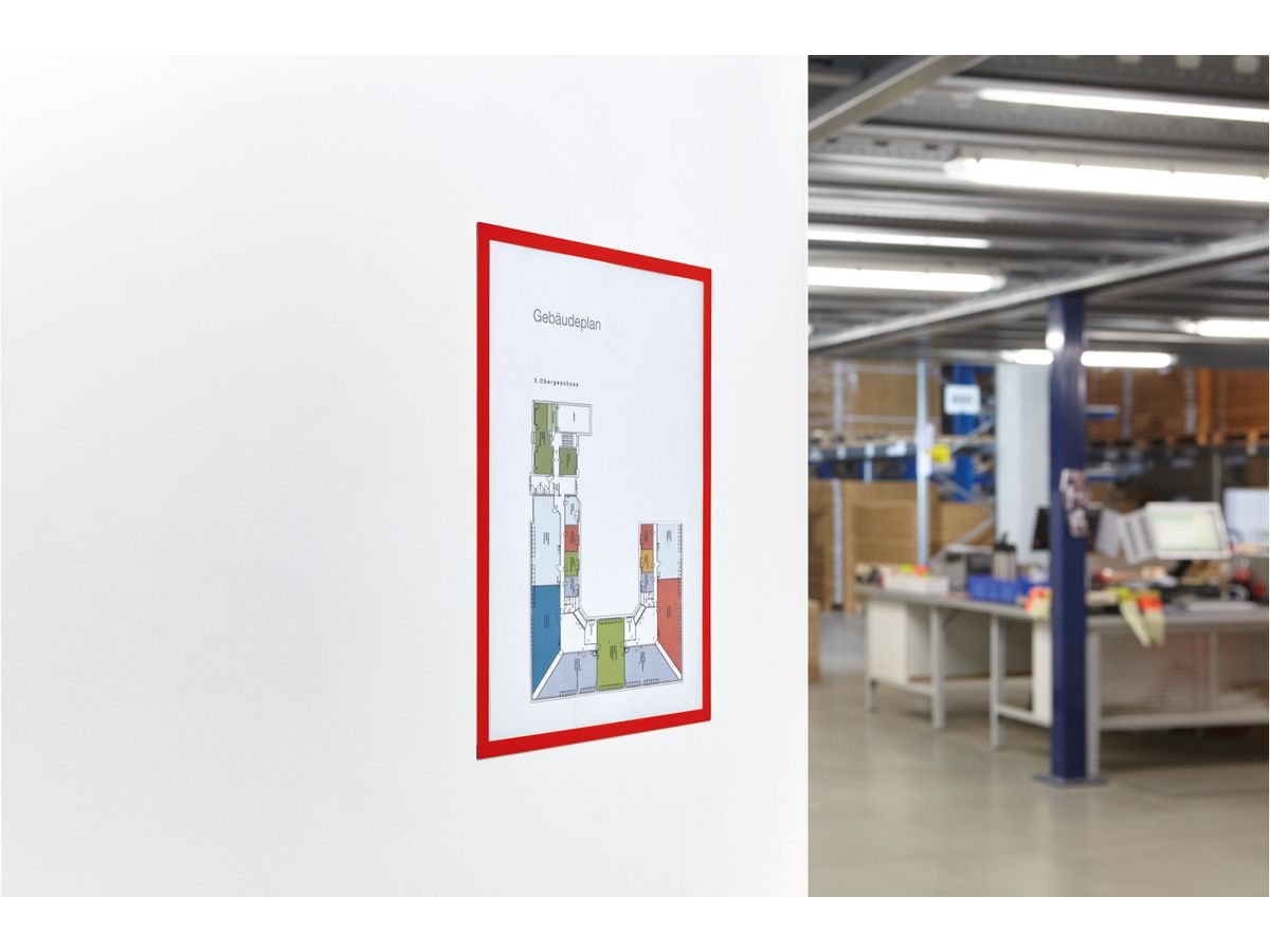 MAGNETOPLAN Cadre aimant magnetofix A4 1130306 rouge 5 pcs. (4013695013671)