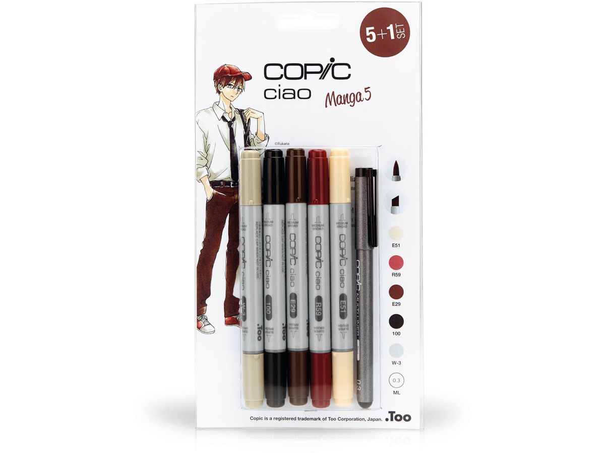 COPIC Marker Ciao 22075562 5+1 Set Manga 5 (4013695261485)