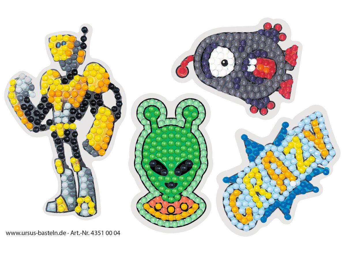 URSUS Diamond Sticker Galaxy 43510004 2 Karten, 2 Anhänger (4008525242895)