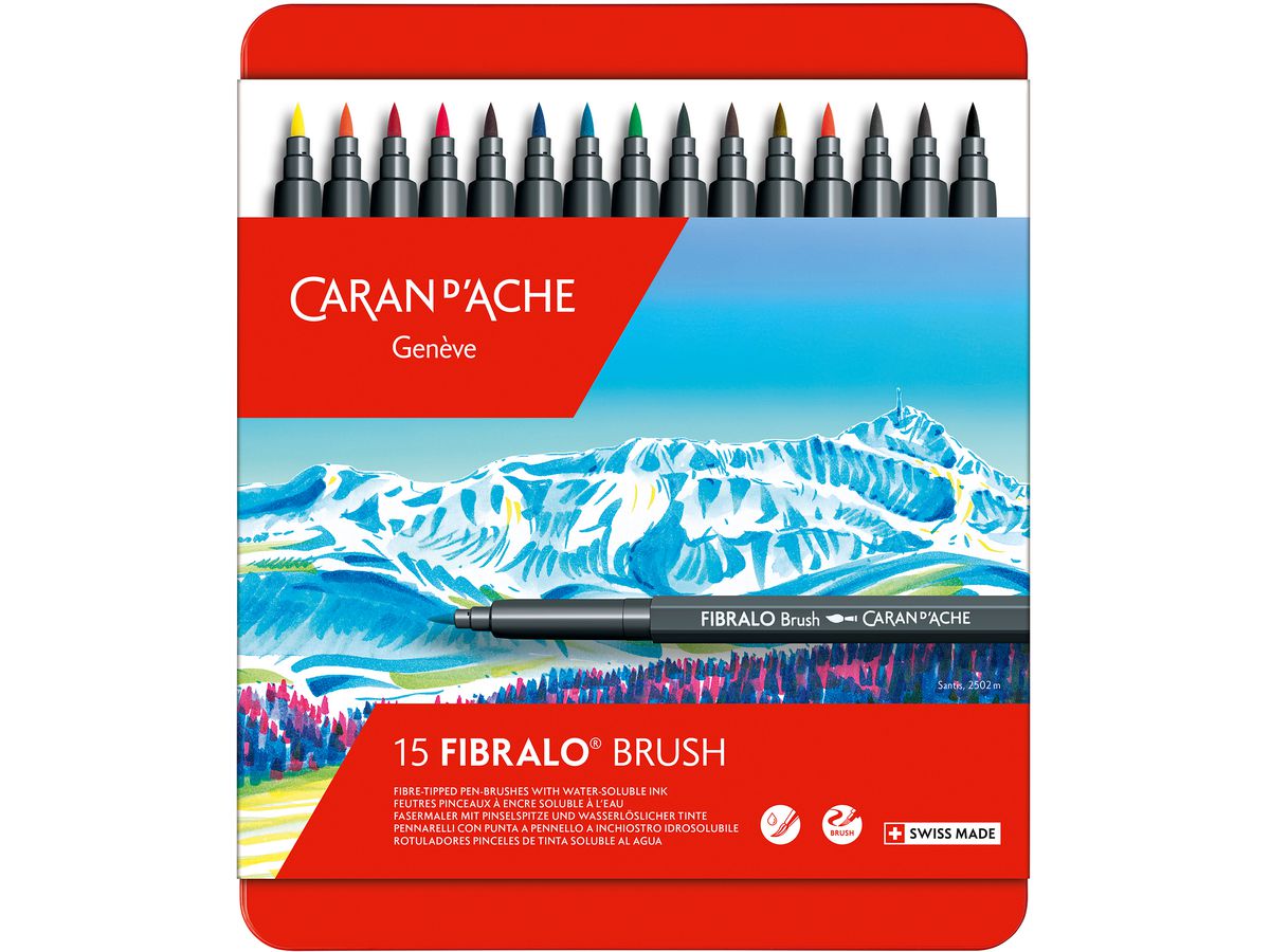 CARAN D'ACHE Classic Fibralo Brush 0.5-5mm 186.315 15 Farben ass. (7630002343473)