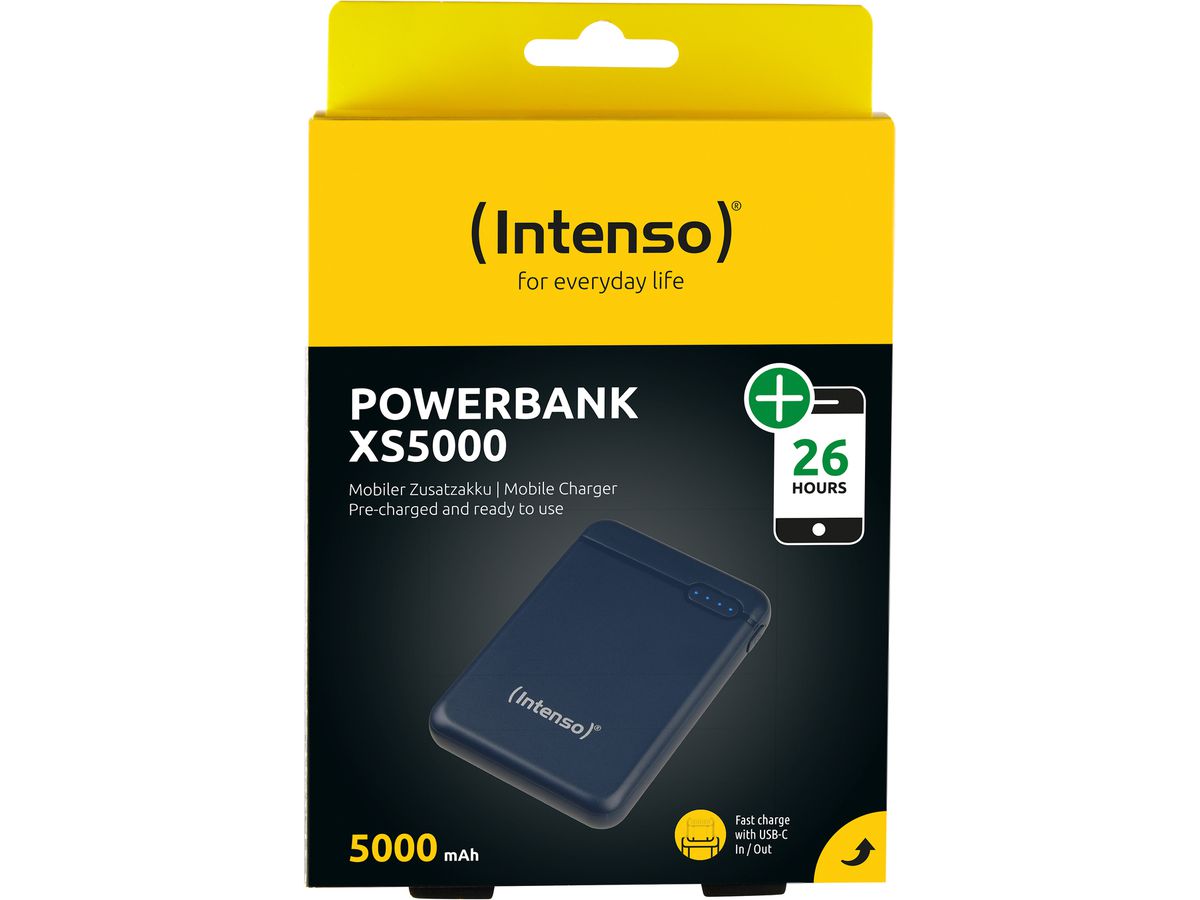 INTENSO Powerbank XS5000, dark blue 7313525 5000 mAh, USB-A, USB-C (4034303028344)