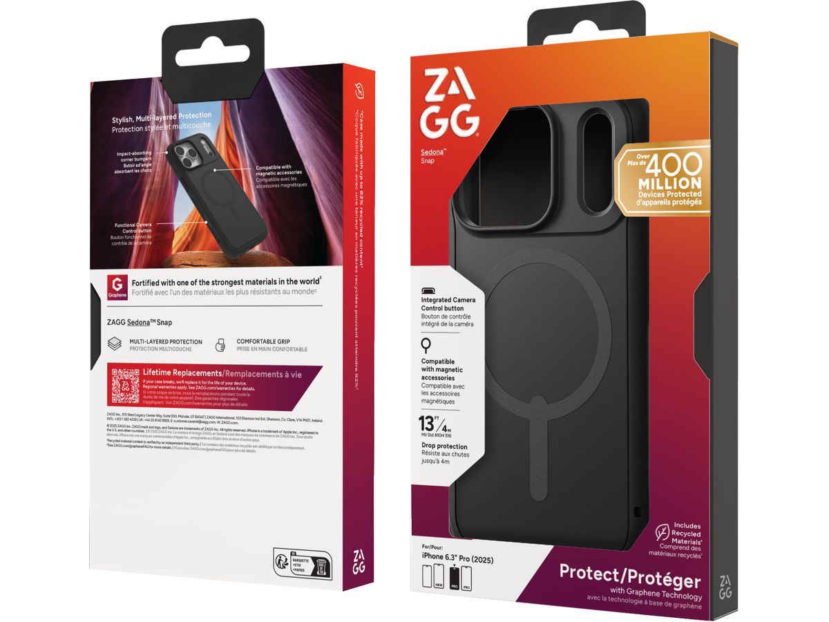 ZAGG Sedona Snap Cases Apple 702319094 iPh.17,Basin,Pro,Black (0840390360434)