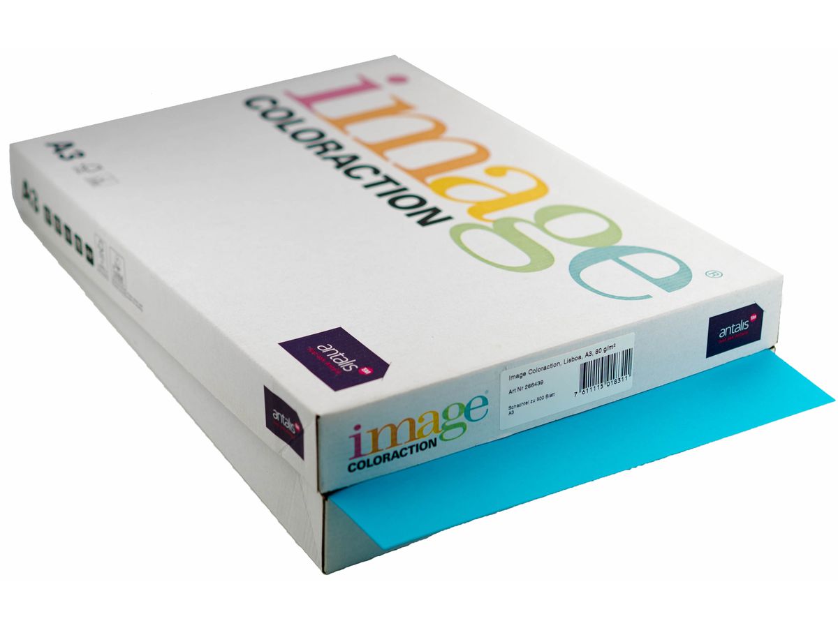 IMAGE COLORACTION Kopierpapier Lisbon A3 266439 80g, königsblau 500 Blatt (7611115018311)