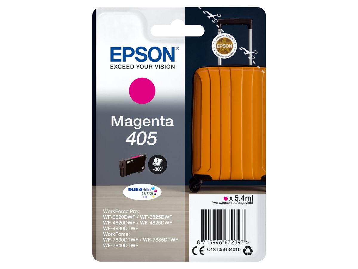 EPSON Cartouche d'encre 405 magenta T05G34010 WF-7830DTWF 300 pages (8715946672397)