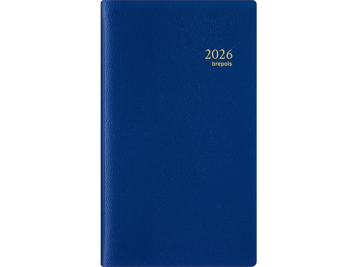 BREPOLS Agenda Notaplan Genova 2026 0.716.2051 1S/2P bleu 8.9x16cm (5412303124188)