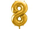 PARTYDECO Folienballon Ziffer 8 86cm FB1M-8-019 gold (5902230736184)