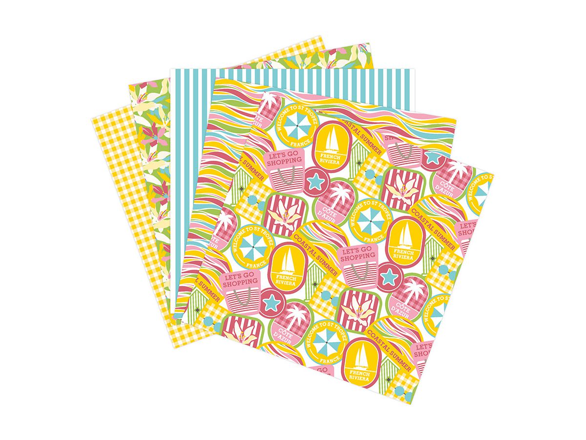 CLAIREFONTAINE Schneidepapier 30.5x30.5cm 95740C bedruckt, 200g 5 Blatt (3329680957402)