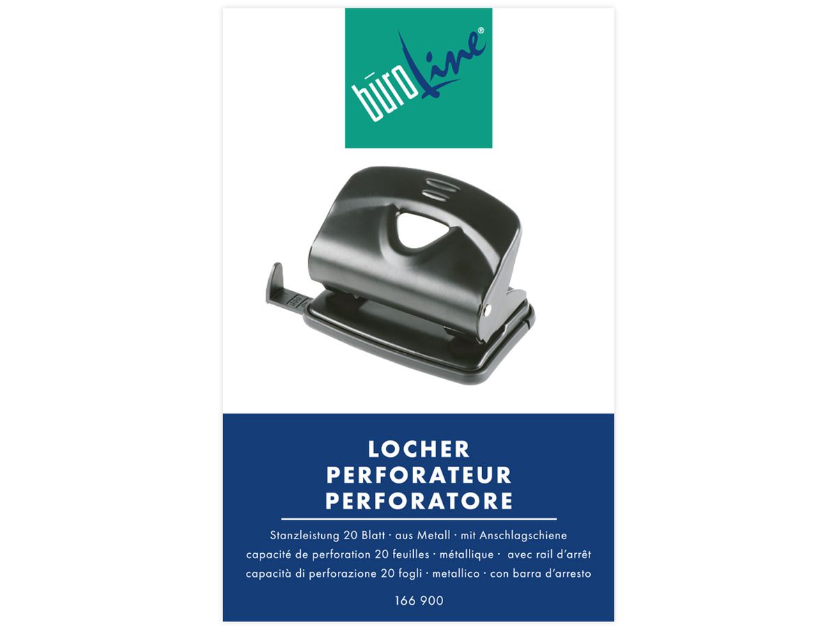 BÜROLINE Perforateur 166900 noir 20 feuilles (7612532015341)