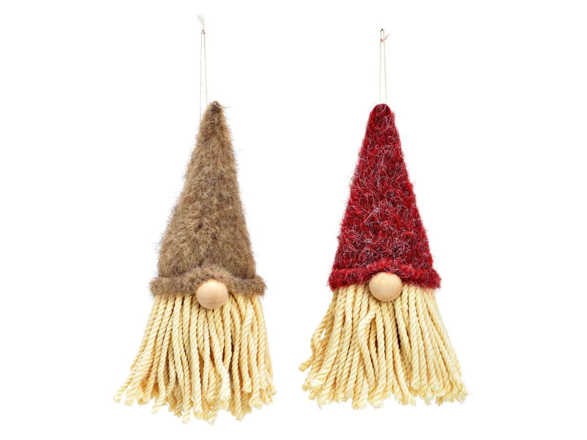 ROOST Weihnachtsanhänger 7x15x7cm 10043962 Wichtel, rot/braun assortiert (4007698687755)