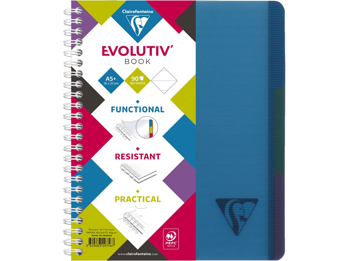 CLAIREFONTAINE LINICOLOR Cahier A5+ 329756 L8+MC 90 feuilles (3329683297567)