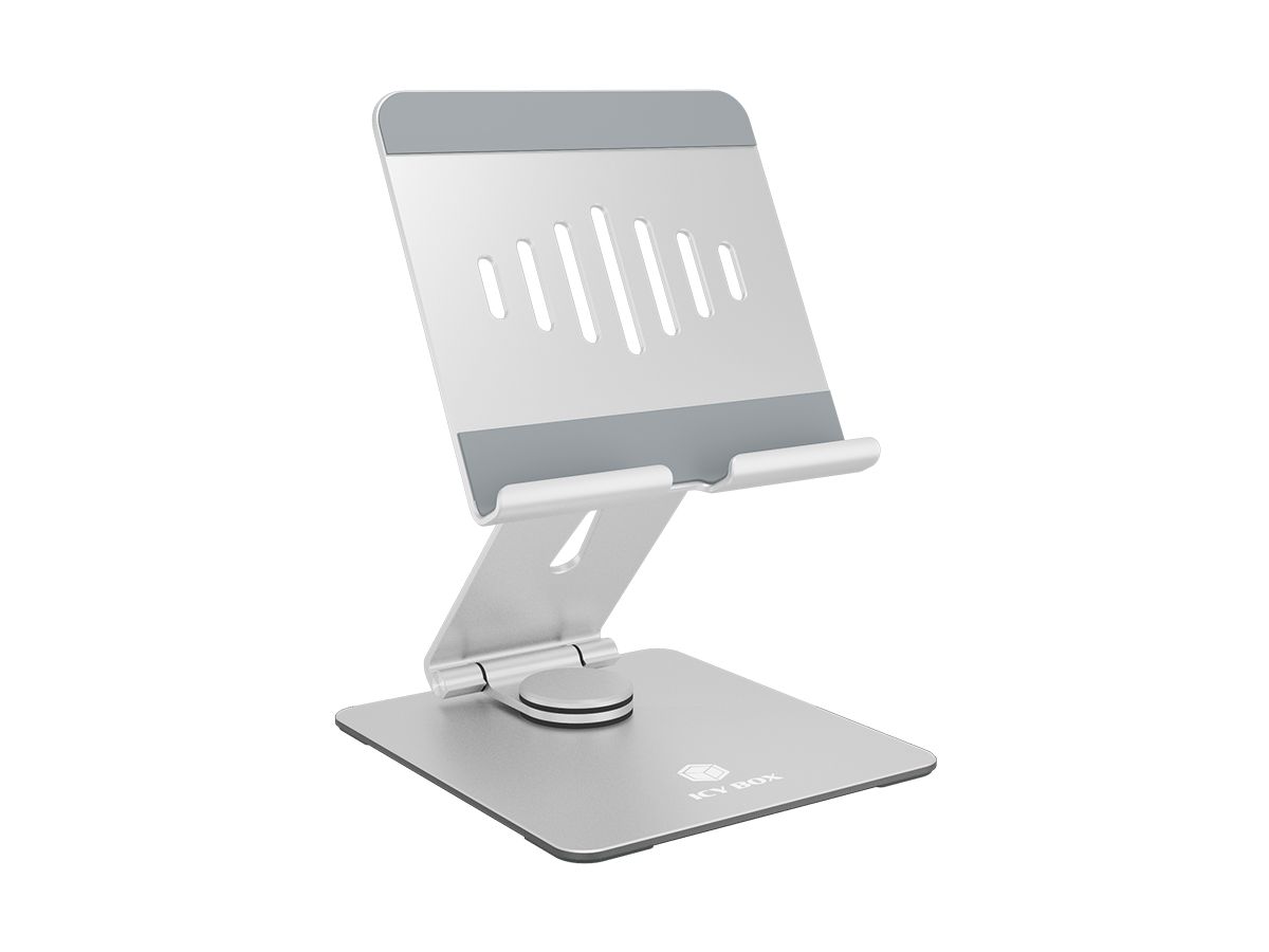 ICY BOX Rotatable and adjustable IB-TH200-R tablet stand silver (4250078173779)