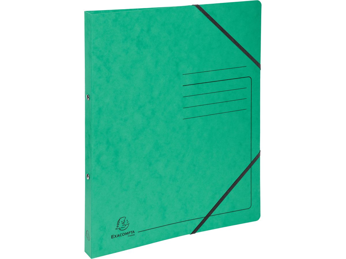 EXACOMPTA Classeur à anneaux 2.0cm 542553E vert, élastique, 2-anneaux A4 (3130635425538)