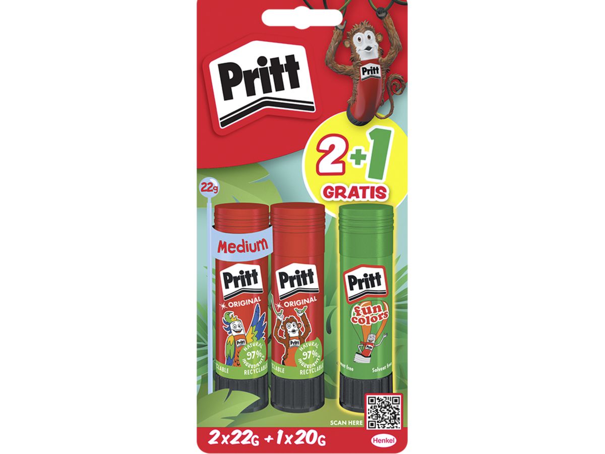 PRITT Stick collante Tierisch Wild PBS2B 2x22g collante + 1x20g verde (4015000436250)