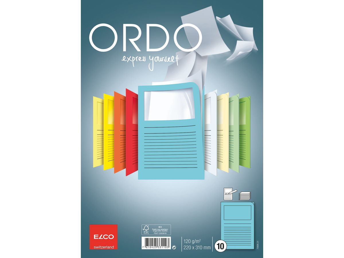 ELCO Organisationsmappe Ordo A4 73695.31 classico, blau 10 Stück (7610425331103)