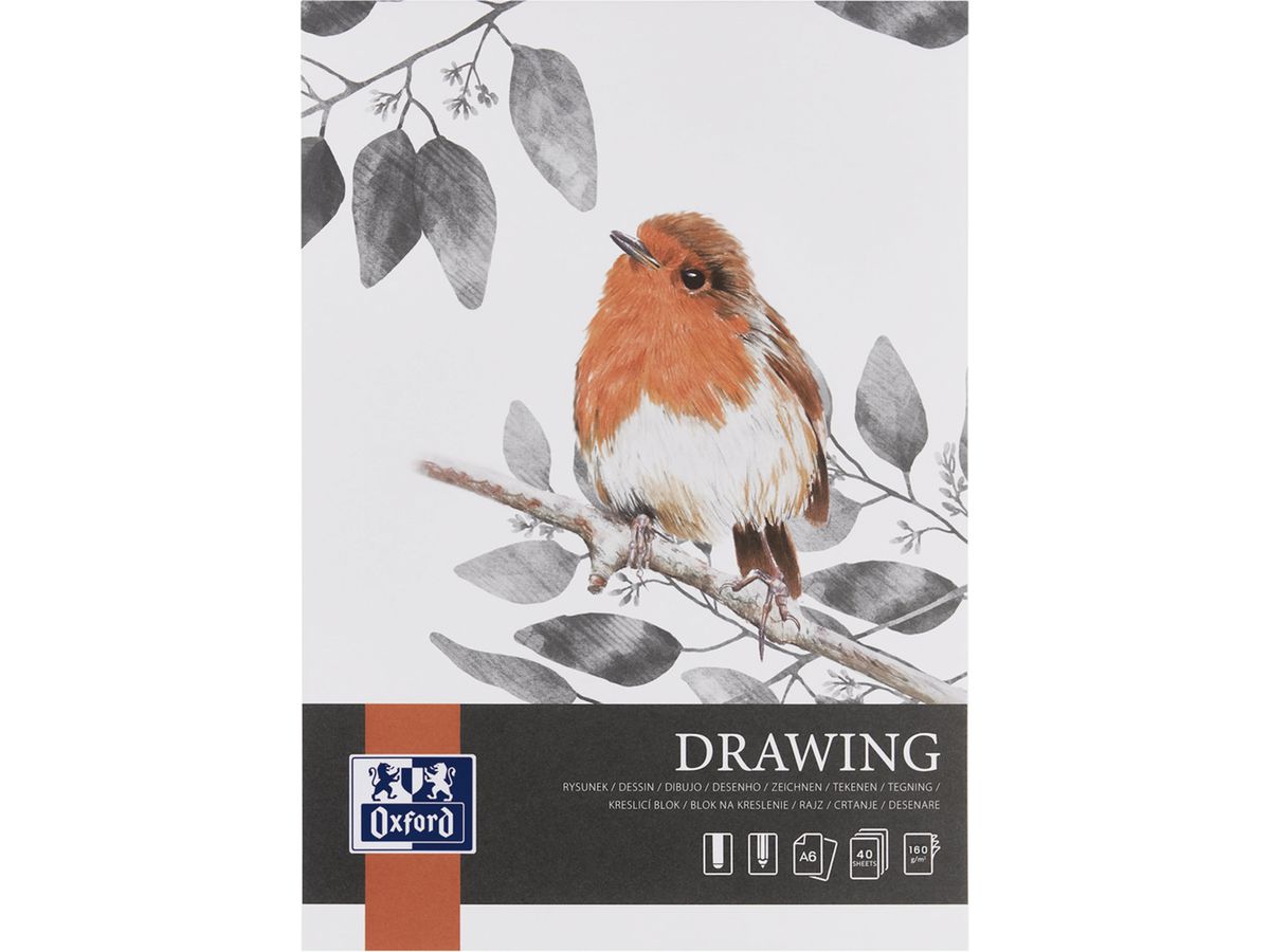 OXFORD Bloc à dessin Art A6 400196803 en blanc, 160g 40 feuilles (5904017441892)