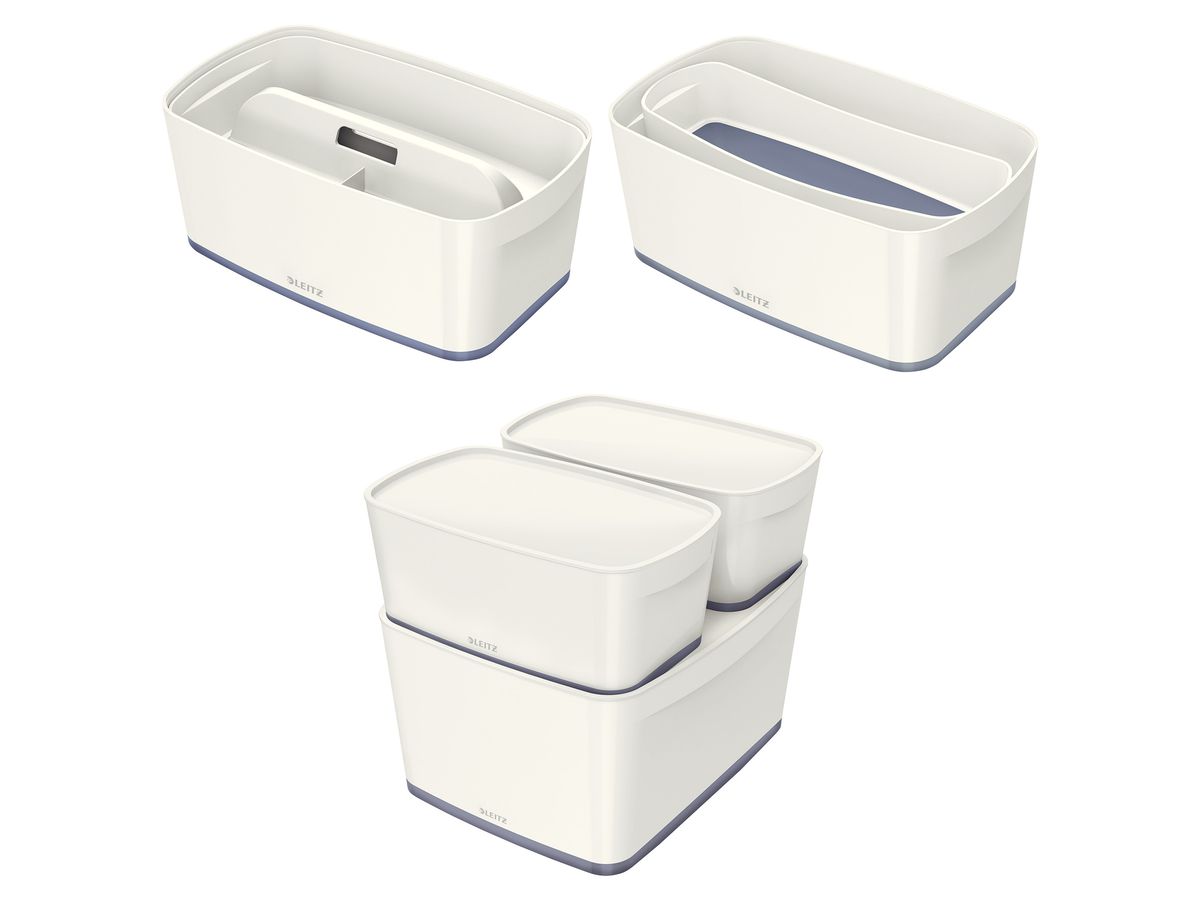 LEITZ MyBox Klein, mit Deckel 5lt 52291001 weiss/grau (4002432116508)