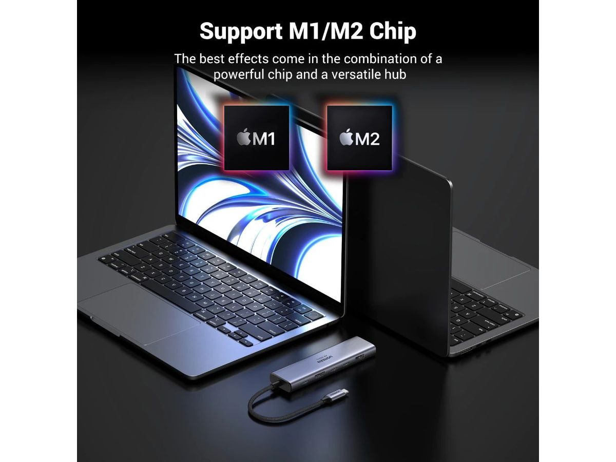 UGREEN 7-in-1 USB-C Hub 45521 100W,4xUSB-C,1xUSB-A,1xHDMI (6941876245215)