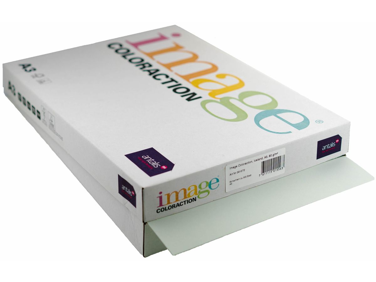 IMAGE COLORACTION Carta per copie Iceland A3 291272 80g, grigio 500 fogli (7611115015563)