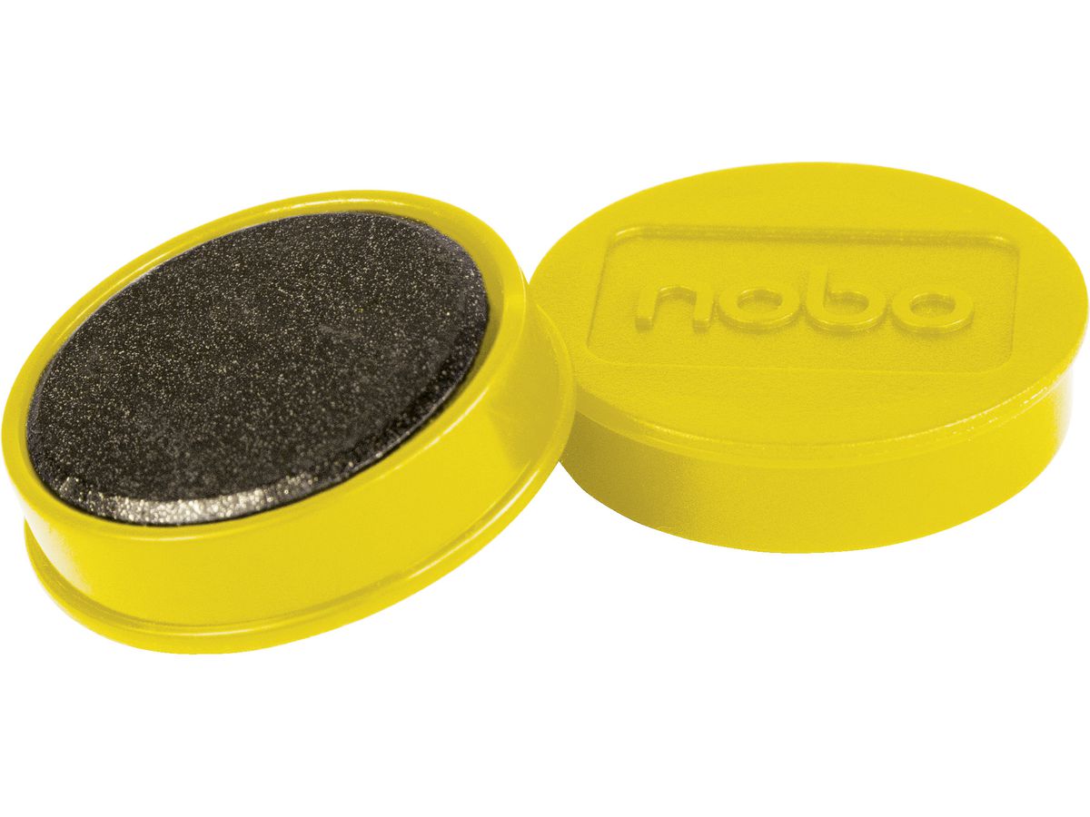 NOBO Magnet rund 32mm 1915302 gelb 10 Stück (5028252611244)