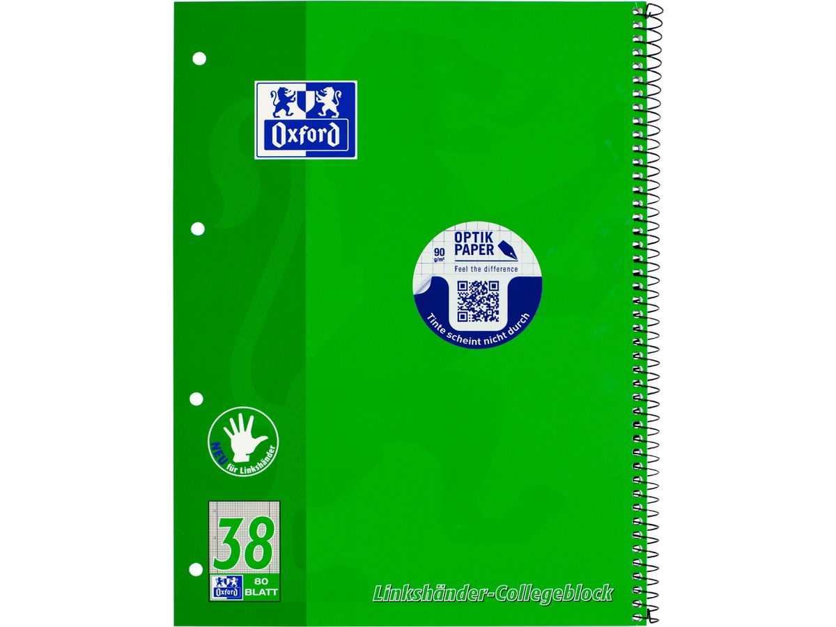 OXFORD Collegeblock A4+ 100050405 quadrillé, 90g 80 flls. (4006144949126)