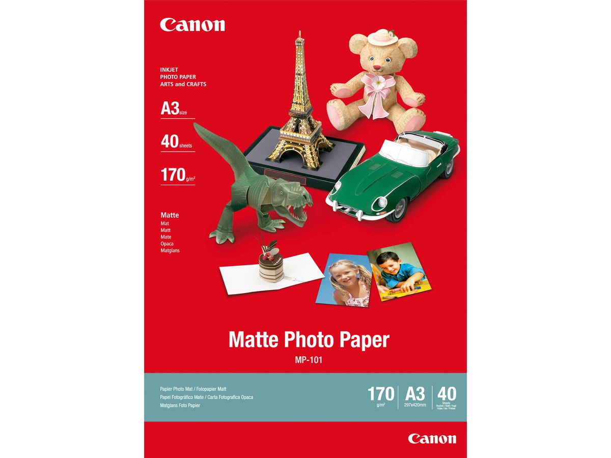 CANON Matte Photo Carta A3 MP101A3 InkJet, 170g 40 fogli (4960999201498)