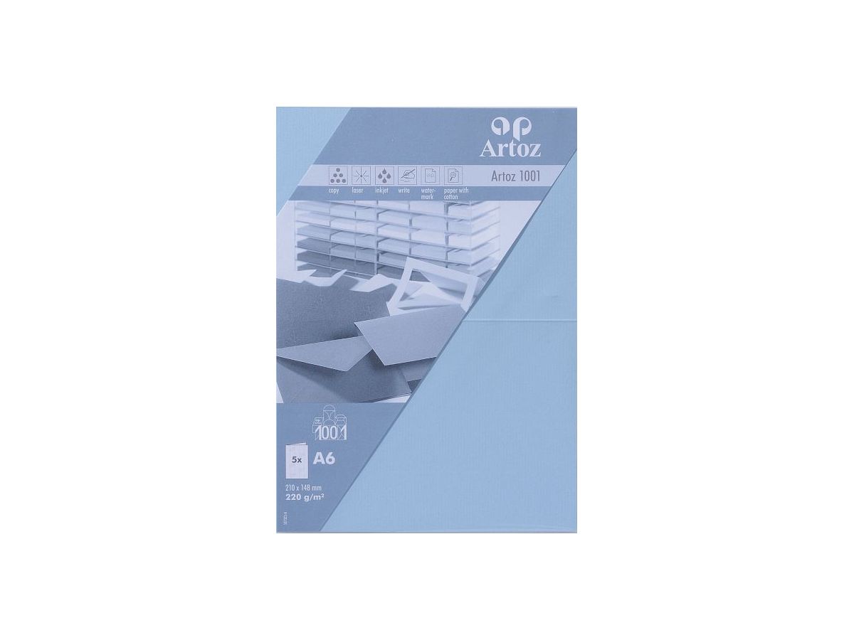 ARTOZ Karten 1001 A6 107322264 220g, pastellblau 5 Blatt (7612450247893)