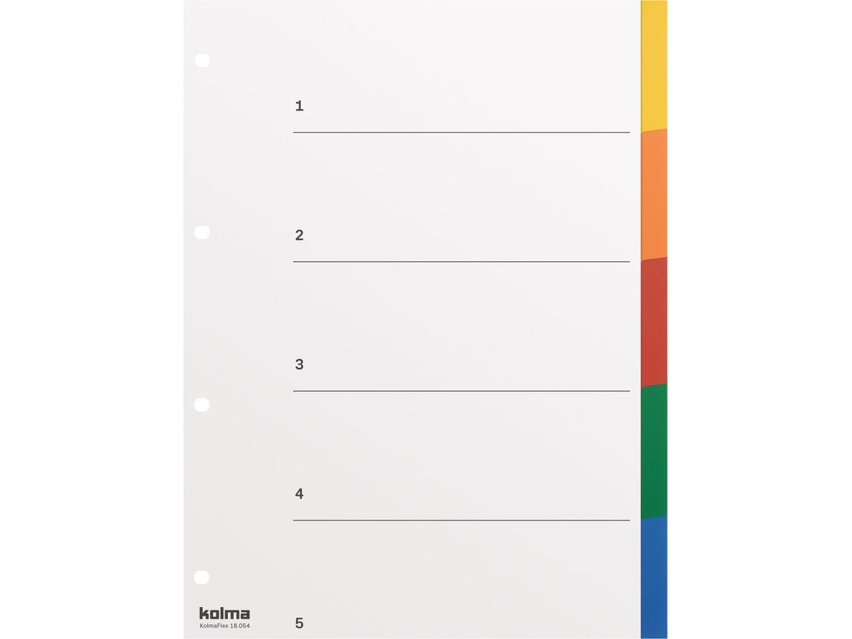KOLMA Registro PP KolmaFlex A4 18.054.20 multicolore 5 pzi. (7611967180020)