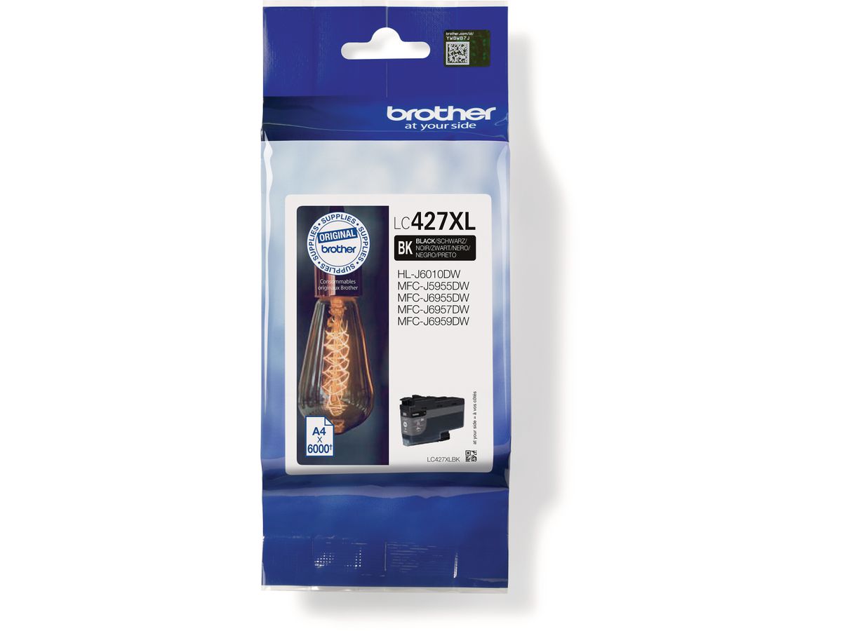 BROTHER Cartouche d'encre HY noir LC-427XLBK MFC-J5955 6000 pages (4977766815499)