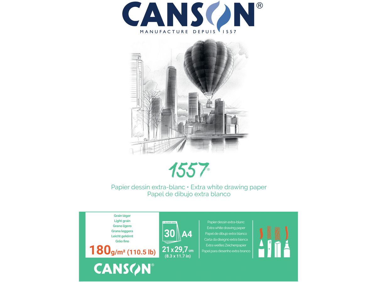 CANSON Cahier d'esquisses 1557 A4 204127414 30 flls., 180g (3148951274143)