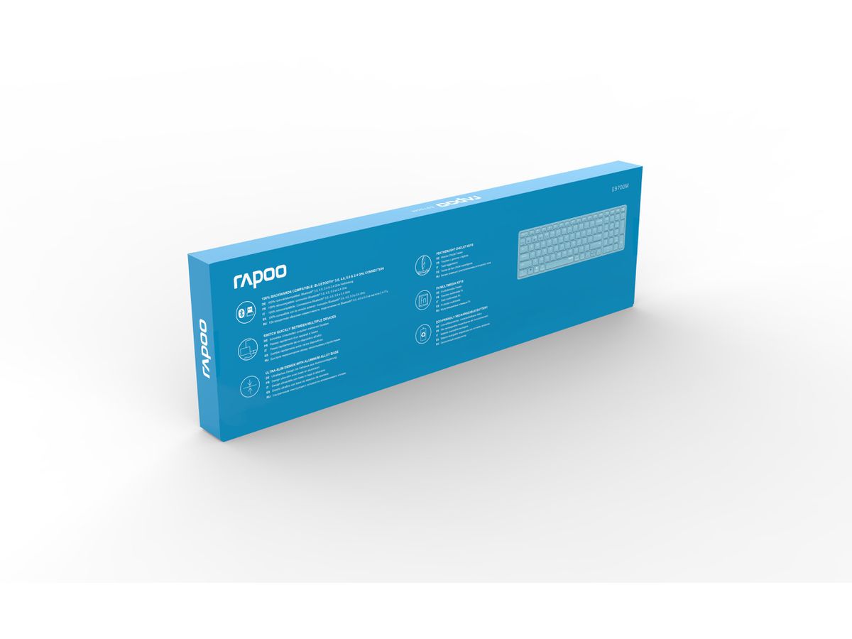 RAPOO E9700M ultraslim keyboard 12135 wireless, Blue (6940056121356)