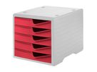 STYRO Styroswingbox 275-8430.228 grau/cranberry 5 Schubladen (7612176088862)