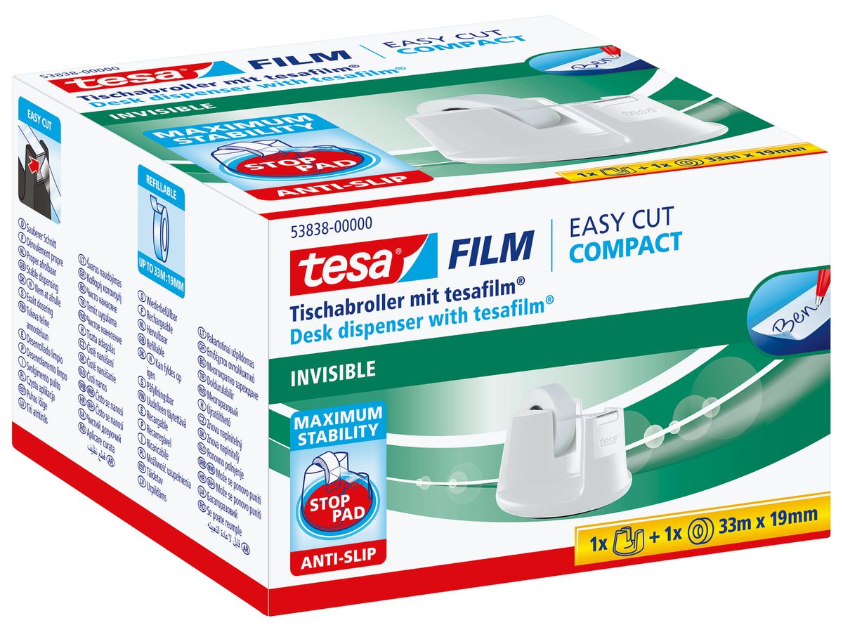 TESA Dérouleur Easy Cut 19mmx33m 538380000 blanc (4042448261113)
