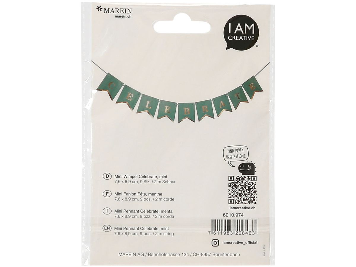 I AM CREATIVE Mini Wimpel Celebrate2m 6010.974 mint (7611983208463)