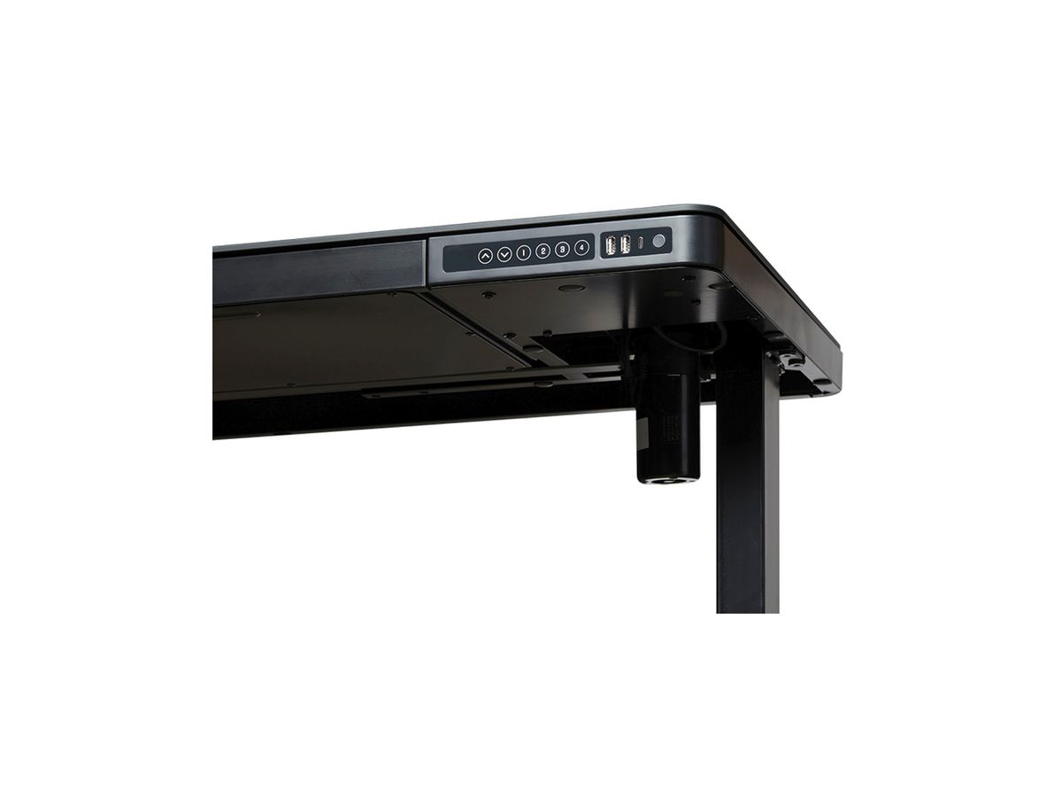 CONTINI Bürotisch ET118 120x60cm 102197 schwarz, Glas (9470102197006)