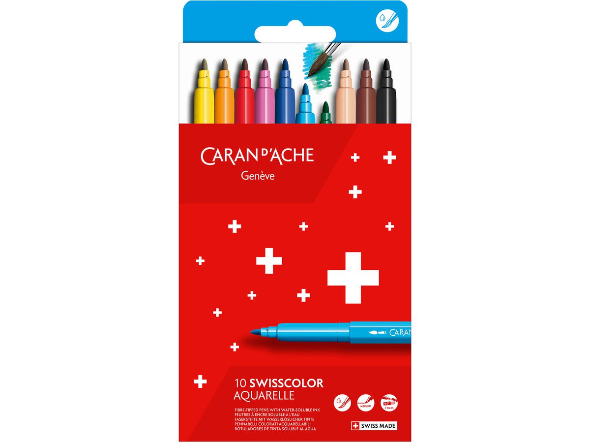 CARAN D'ACHE Penna fibra Swisscolor 285.41 10 pezzi (7630002354936)