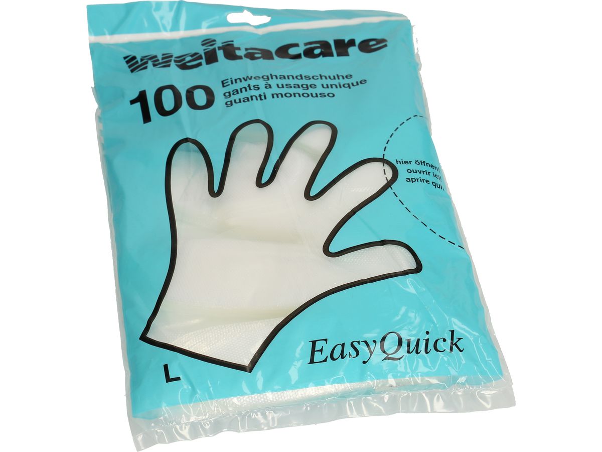 WEITA Gant hommfe Easy Quick 270591 Strong, transparent 100 pièces (7610588270592)