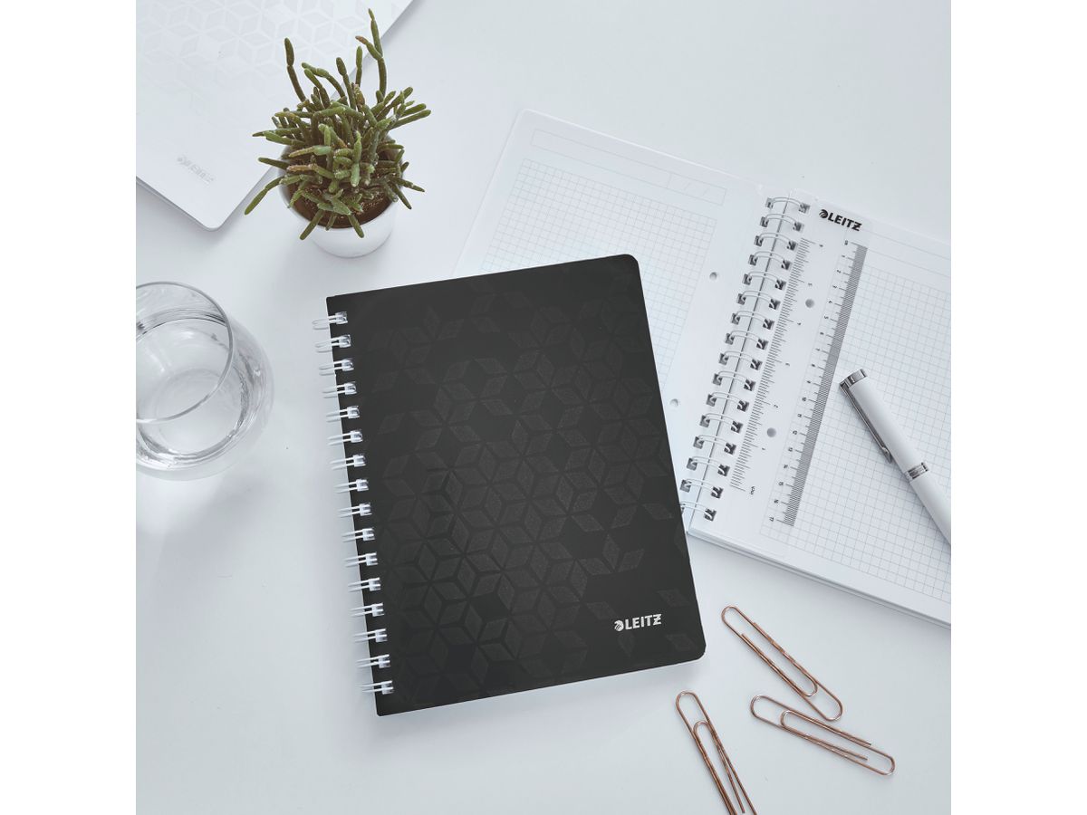 LEITZ Collegeblock WOW PP A5 4641-00-95 nero quadrettato (4002432121427)