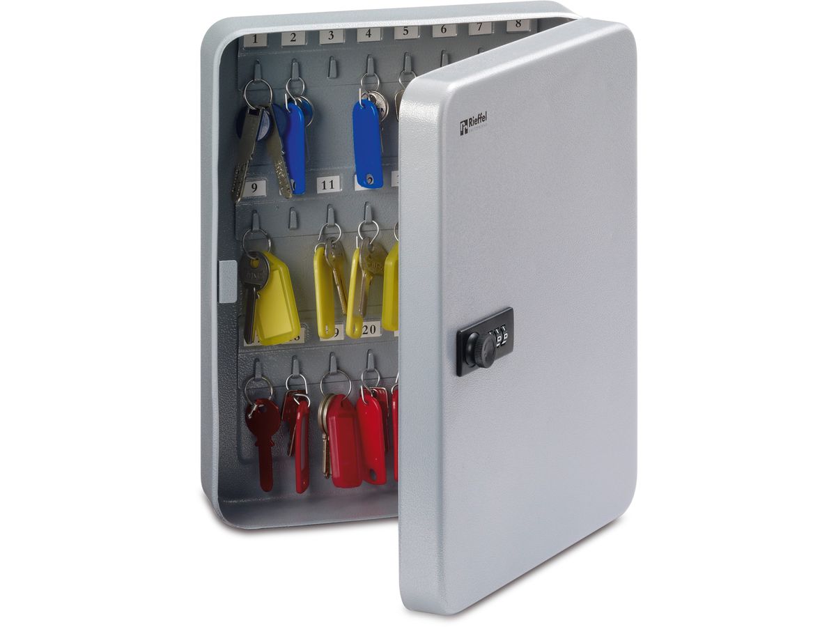 RIEFFEL SWITZERLAND Schlüsselkasten VT silber VT-SK 46 Z SILBER 30×24×8cm 46 Haken (7640115311535)