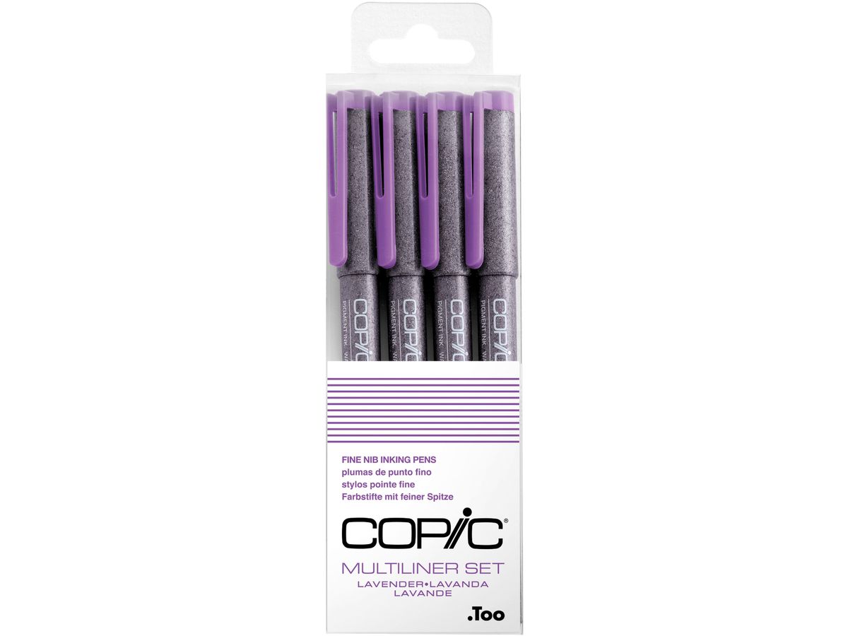 COPIC Multiliner 22075629 Lavender Set, 4 pz. ass. (4511338054253)