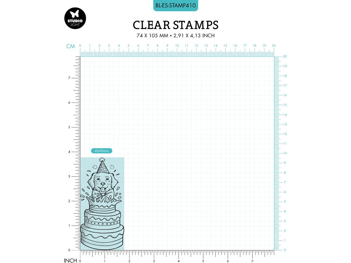 SIZZIX Timbro traspa. 9.6x4.5x0.3cm STAMP410 Cane da compleanno (8713943141076)