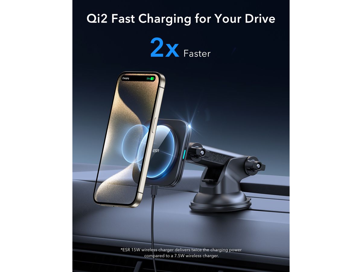 ESR Dashboard Wirel. Charger 3072004701 Qi2, Black (4894240210963)