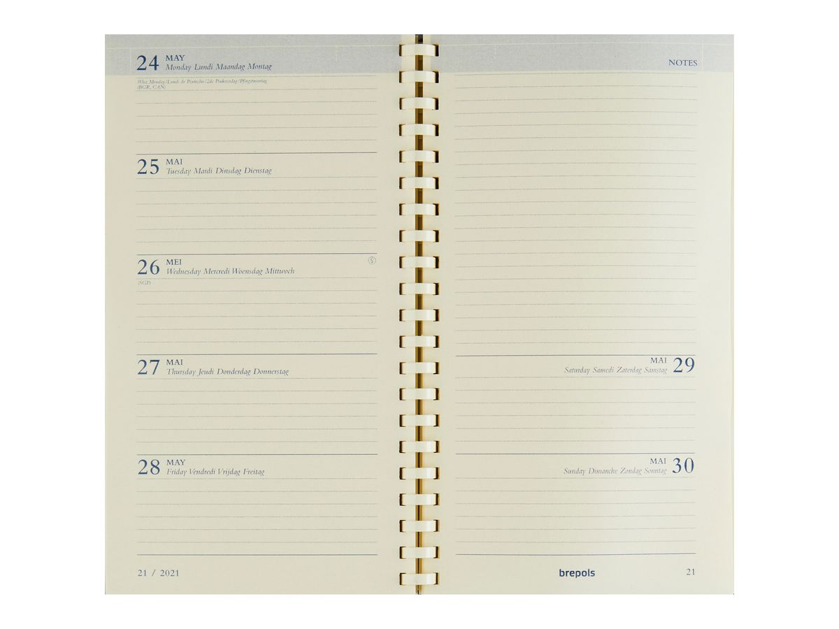 BREPOLS Agenda Notaplan 2026 0.716.9900 1S/1P Rempl. chamois 8.9x16cm (5412303104463)
